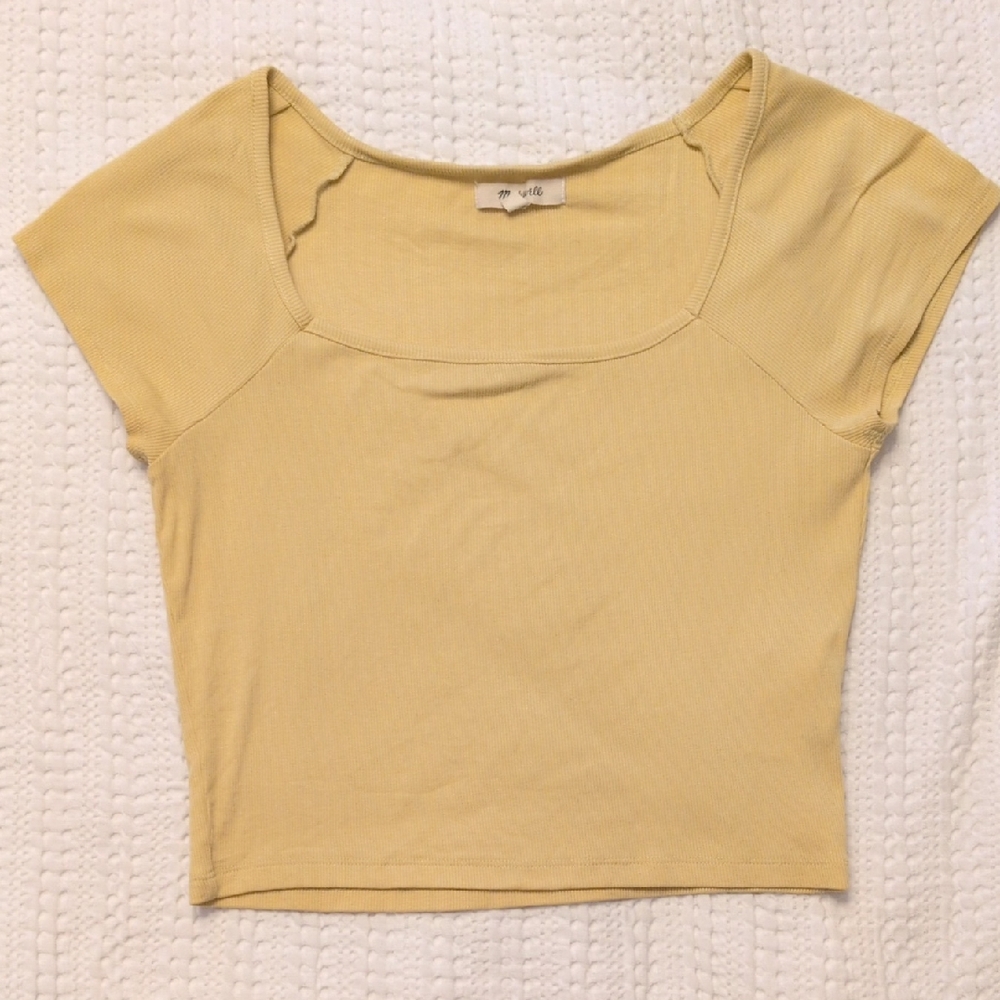 Madewell Pale Yellow Crop Top